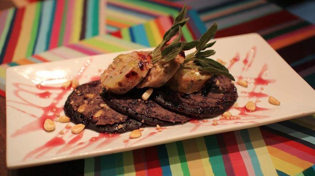 AT NEMESIS: Peruvian pancakes with sausage