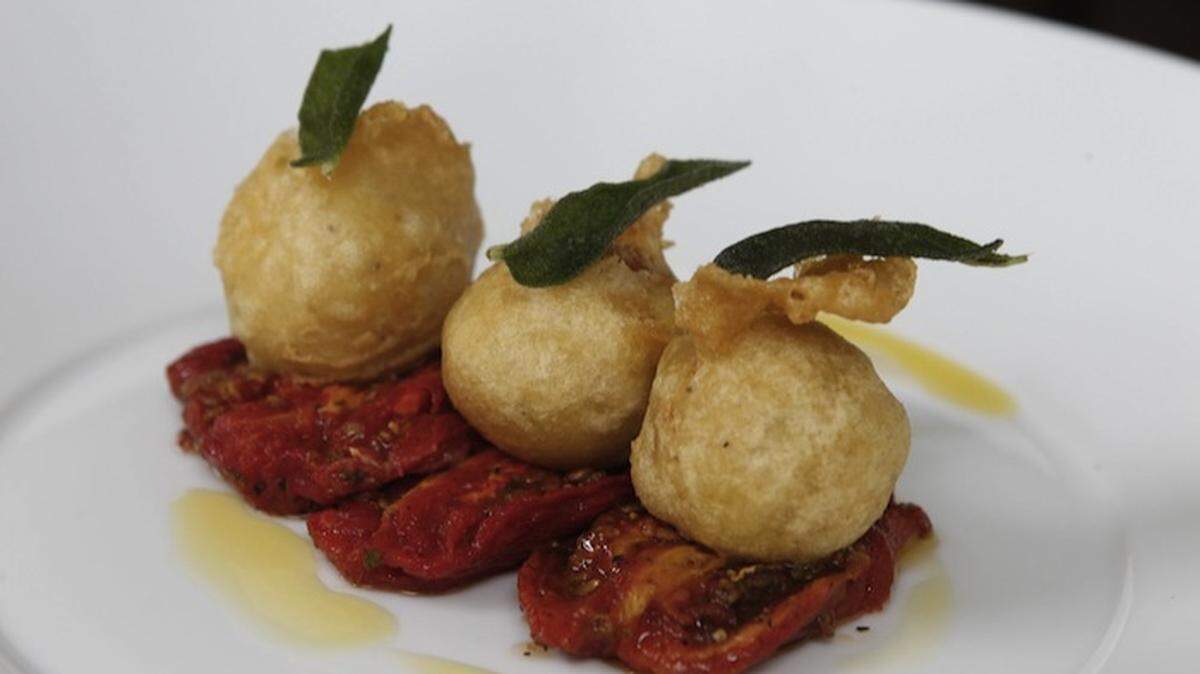 Fried Baccala with oven roasted tomatoes $14, at Sardelli's, 331 Van Buren St., Hollywood, May 18, 2012.