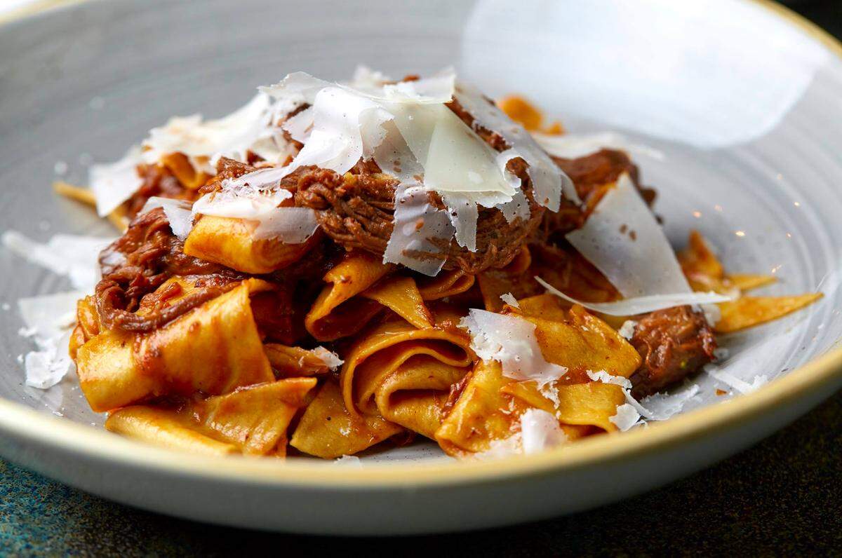 Maltagliati with braised brisket and tomato at Vista