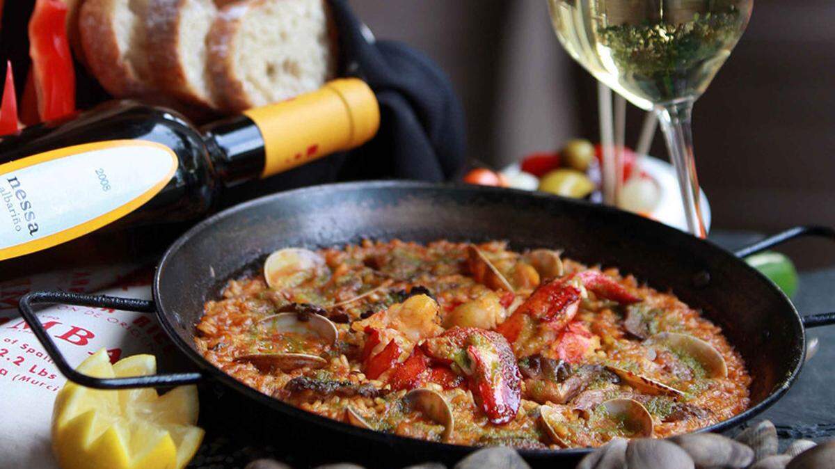 Plate of Lobster paella, with clams and mushrooms by Solea's Restaurant's Executive Chef Marc Vidal. Photo: Roberto Koltun.