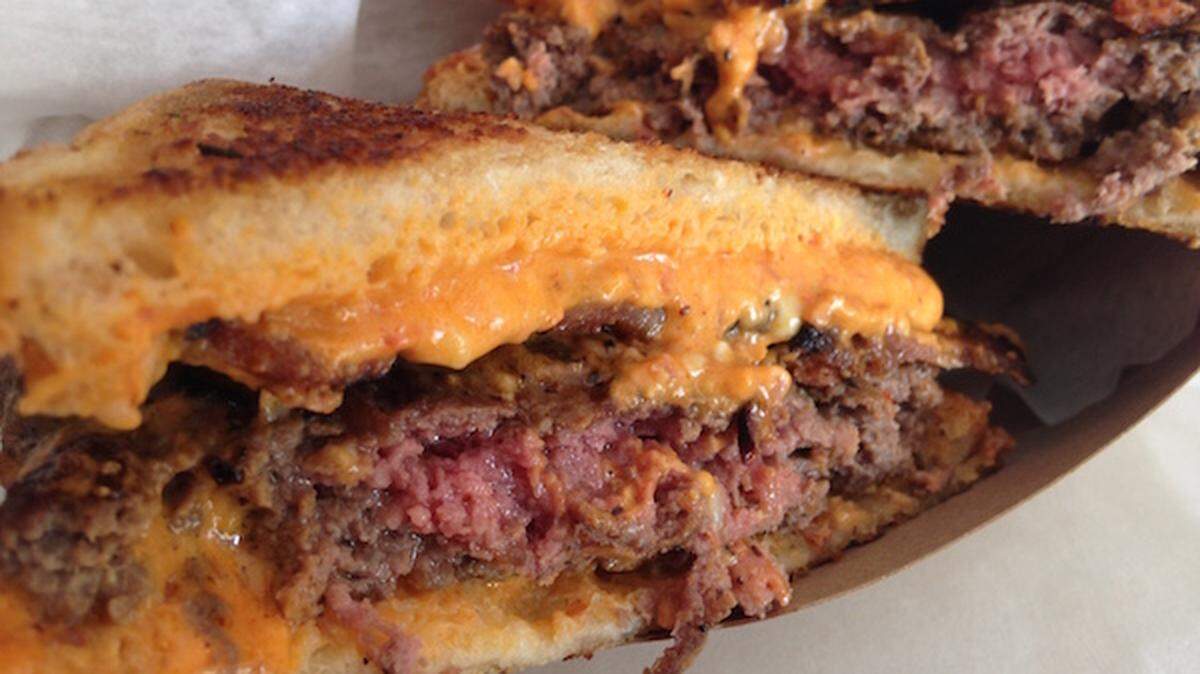 The extremly cheesy patty melt at Ms. Cheezious in Miami.
