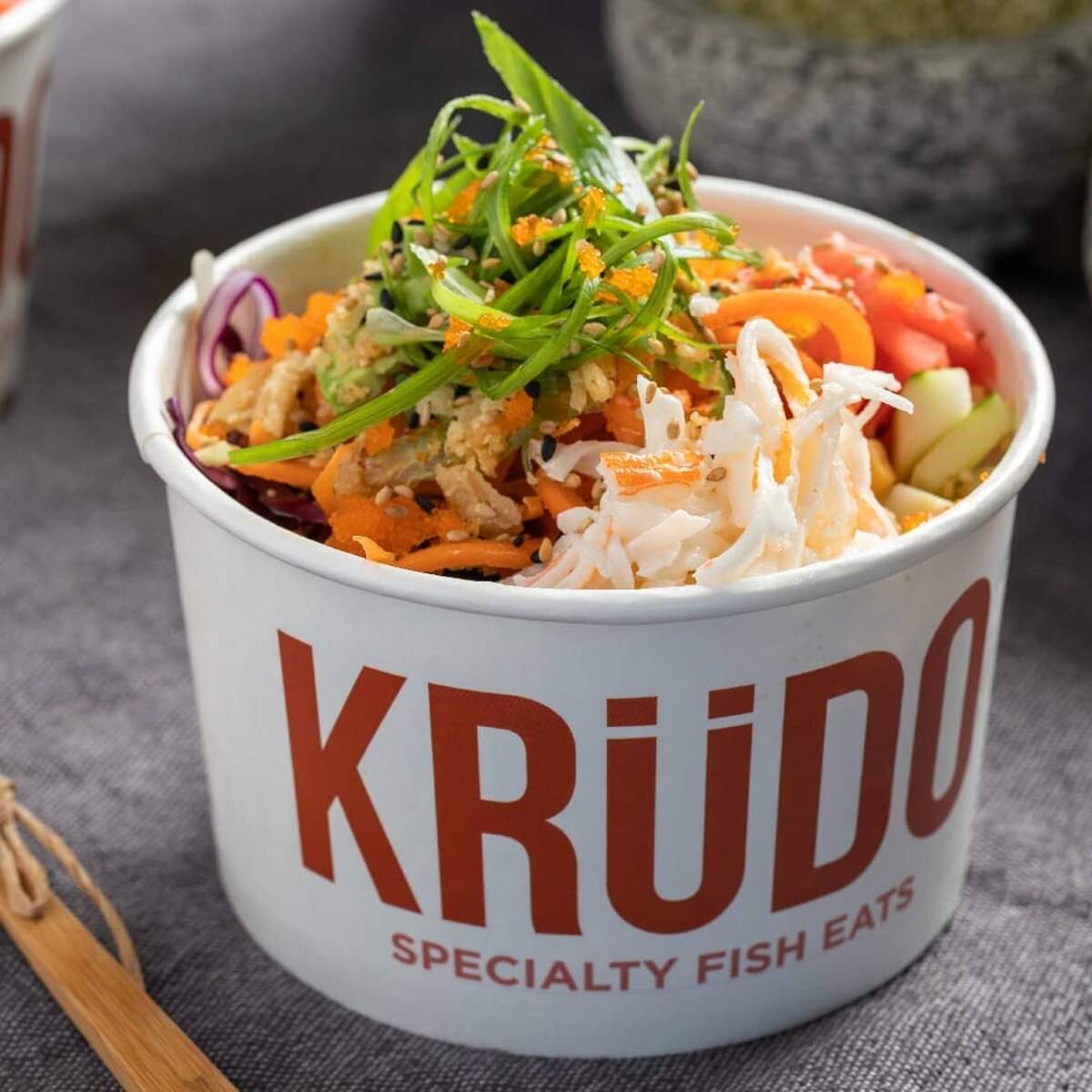 A poké bowl at Krudo Fish Market