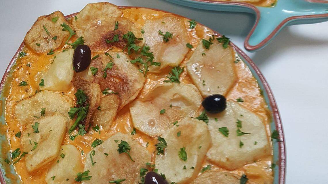 Bacalao com Natas at Oporto Cafe.