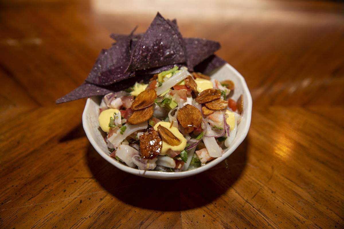 Seafood ceviche at Café La Trova
