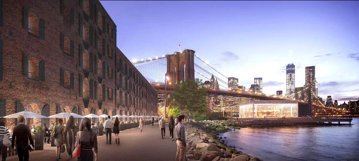 A view of the East River that Sugarcane Brooklyn diners can expect to see.