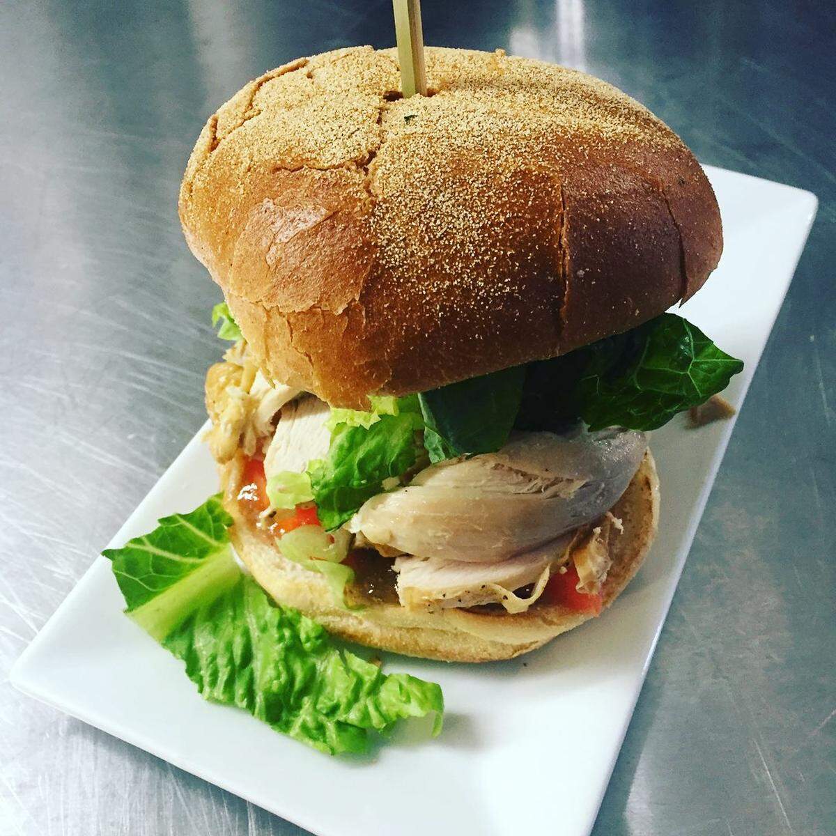 A chicken sandwich is a good lunch choice at Sixty 10.