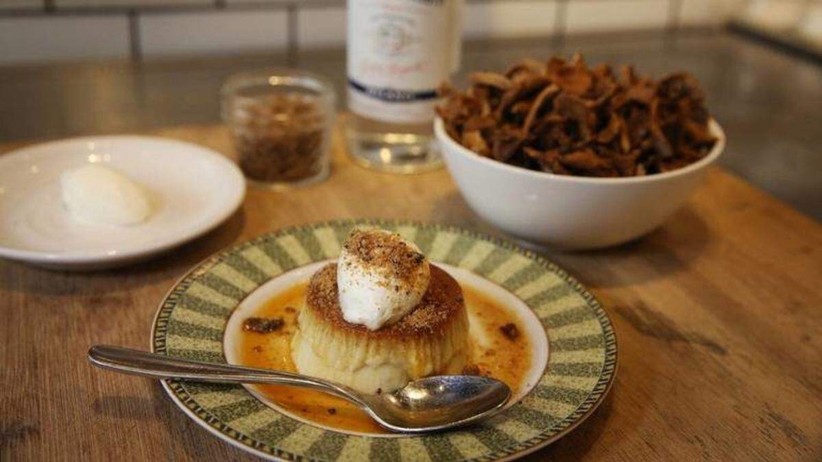 Michael Beltran of Ariete thought using mushrooms in flan was a good idea.