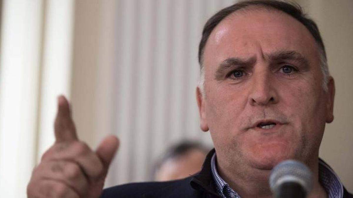 Spanish chef Jose Andres speaks after being awarded two stars for his Washington, DC, restaurant Mini Bar during the launch of the first Michelin Red Guide for Washington at the residence of the French ambassador in Washington, DC, on October 13, 2016.