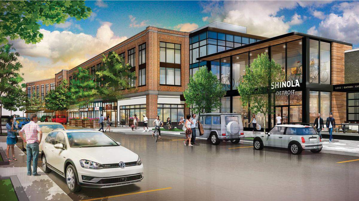 Chef Michael Schwartz will open a second location for his award-winning Michael's Genuine Food & Drink in the new Van Aken District in Shaker Heights, Ohio. The restaurant will take the space to the left of Shinola in this rendering.