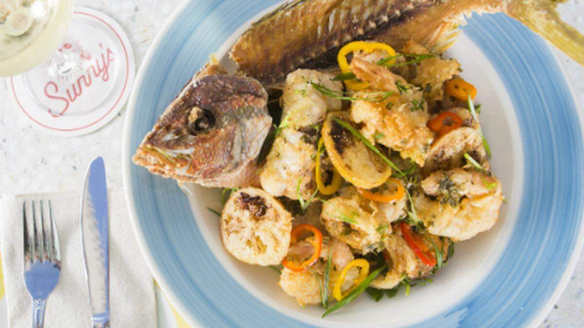 Fritto misto at Sunny's in Miami Beach, photo by Shelby Soblick