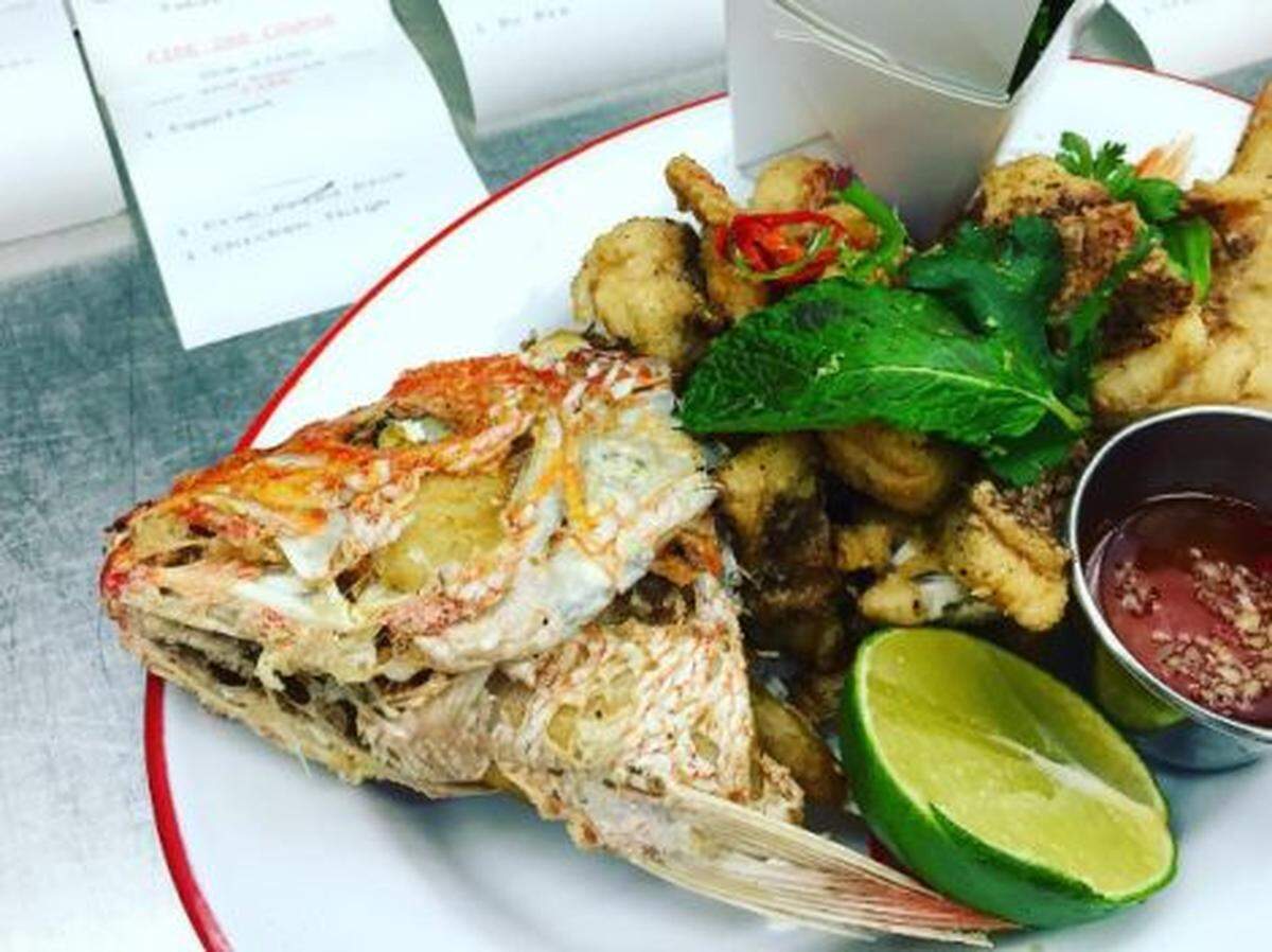 Whole snapper, fried
