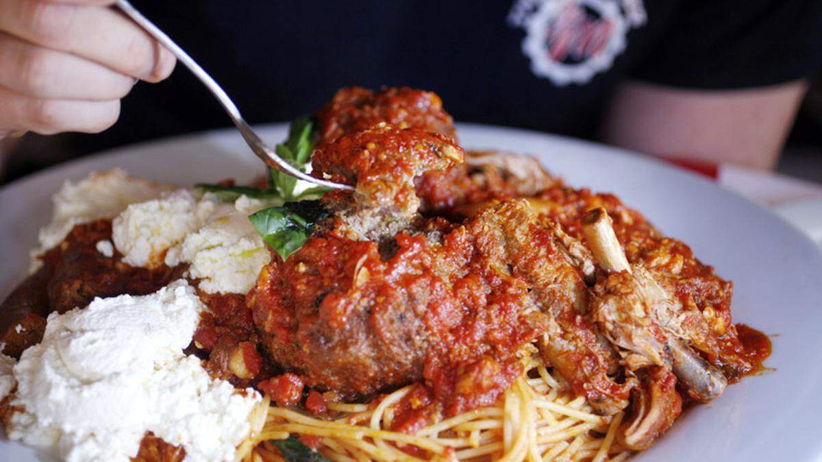 Spaghetti with Sunday "gravy".
