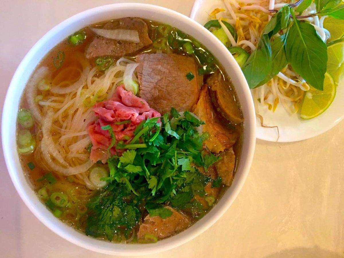 A combination of meats in this pho bowl from Pho Mi 2Go.