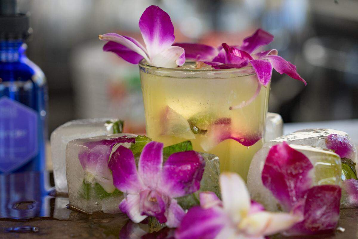 Lavender lemonade at Brimestone Woodfire Grill. (Handout)