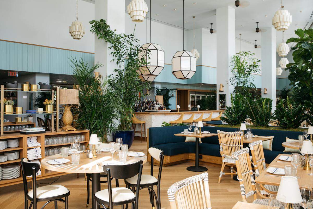 Inside Geoffrey Zakarian's chic Point Royal dining room.