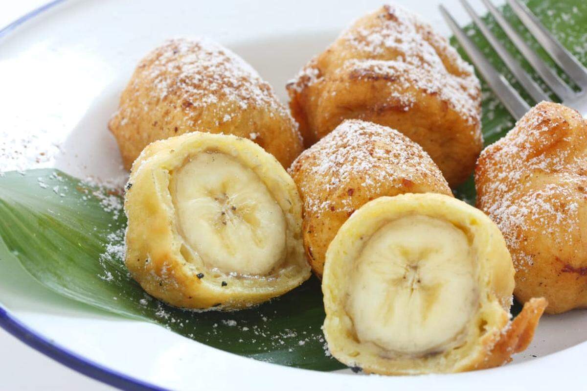 Fried bananas at Farofas The Taste of Brazil.