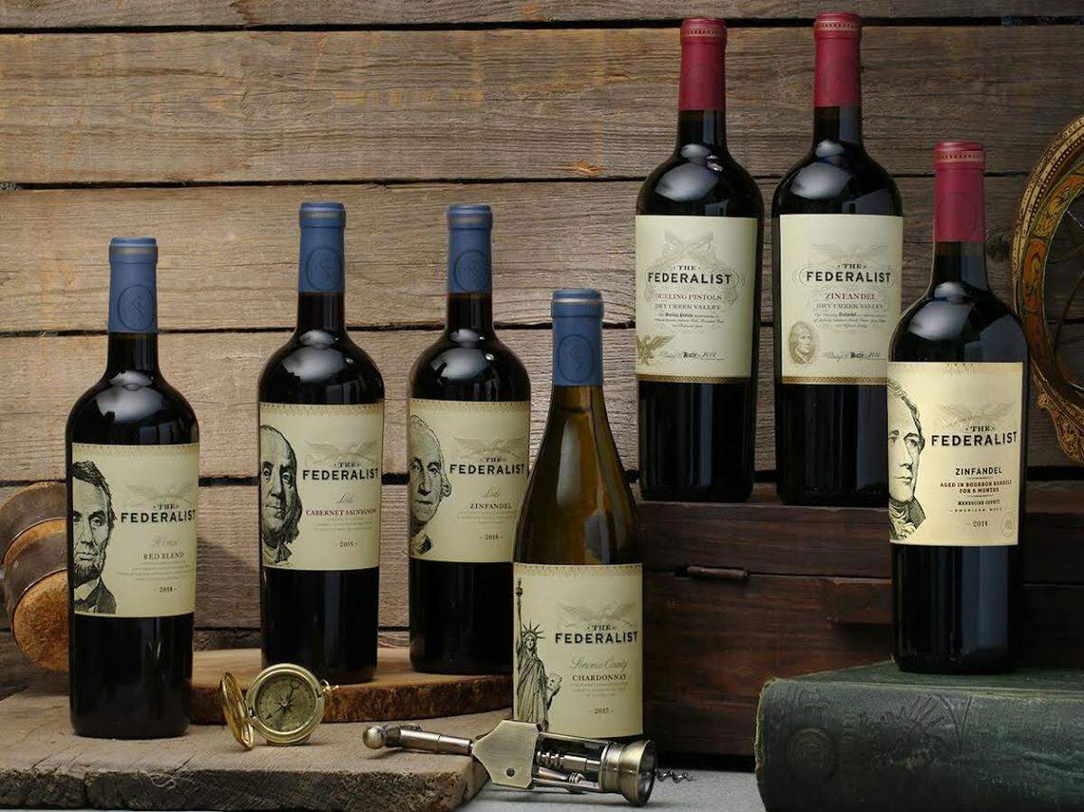 The big happy Federalist family includes a Zinfandel aged in bourbon barrels (on the right).
