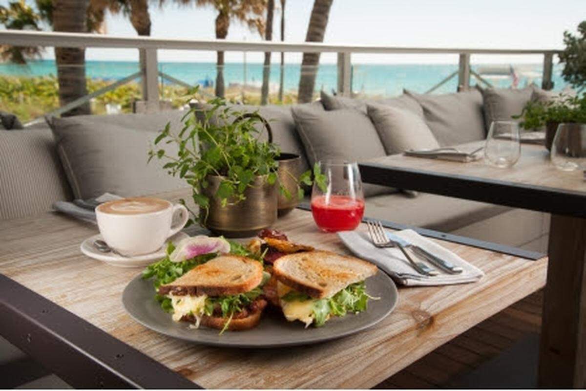 Dine on signature dishes with this view at Malibu Farm Miami Beach at the Eden Roc. (Handout)