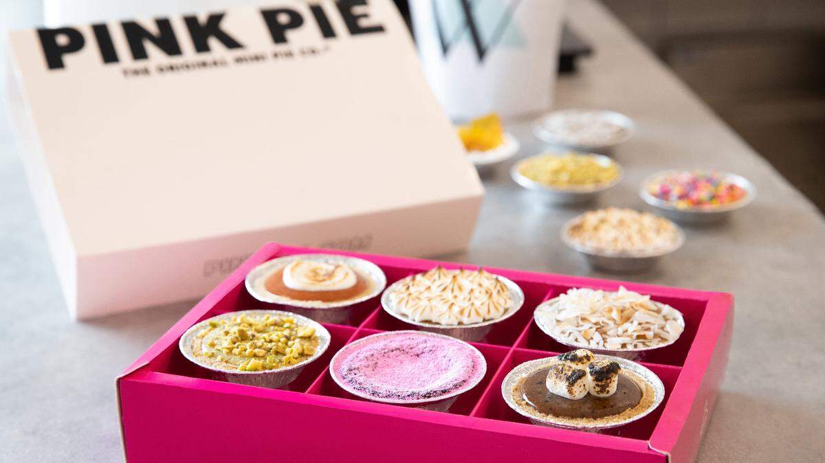 Pink Pie makes sweet and savory little pies about three inches wide.