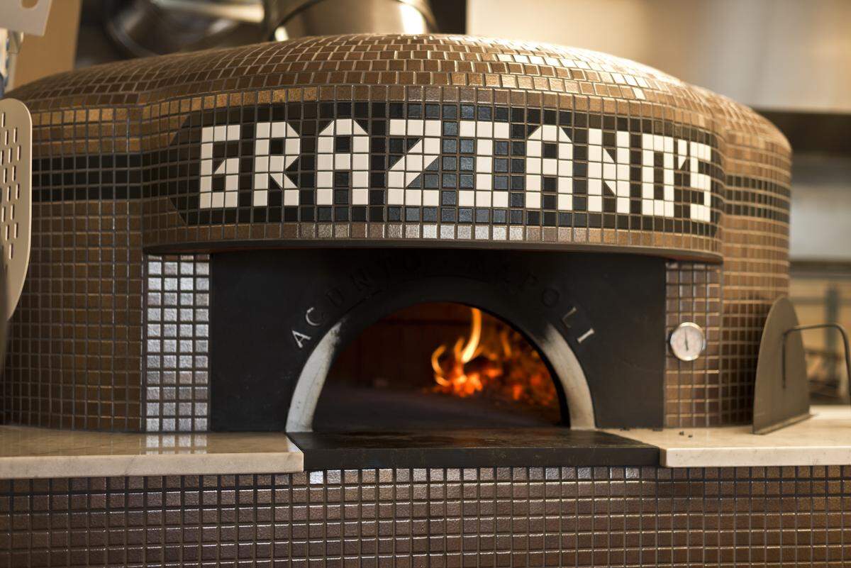 All the pizza's at Lucia Pizzeria are cooked in a wood-burning oven.
