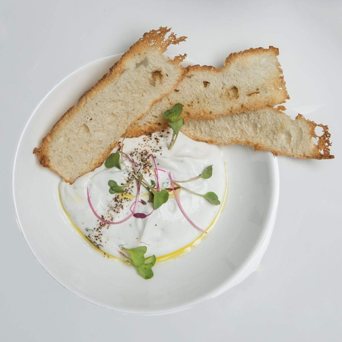 Home made ricotta and toast at AQ Chop House.