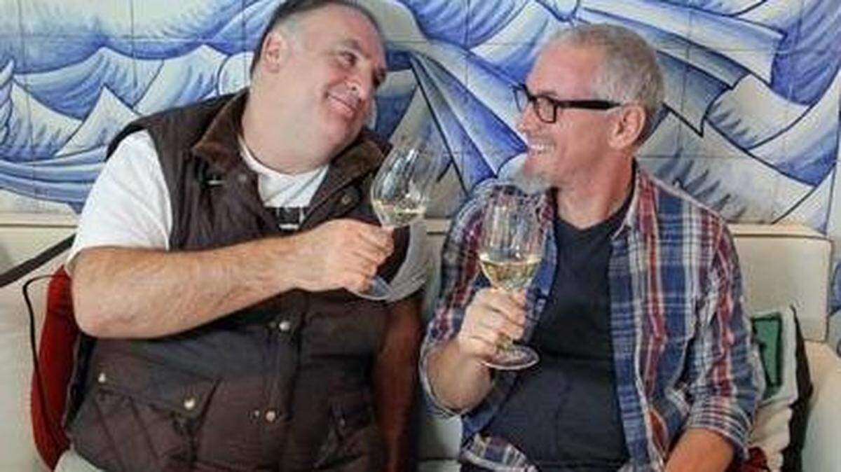 Jose Andres of Bazaar Mar and Michael Schwartz of Fi'lia traded dishes.