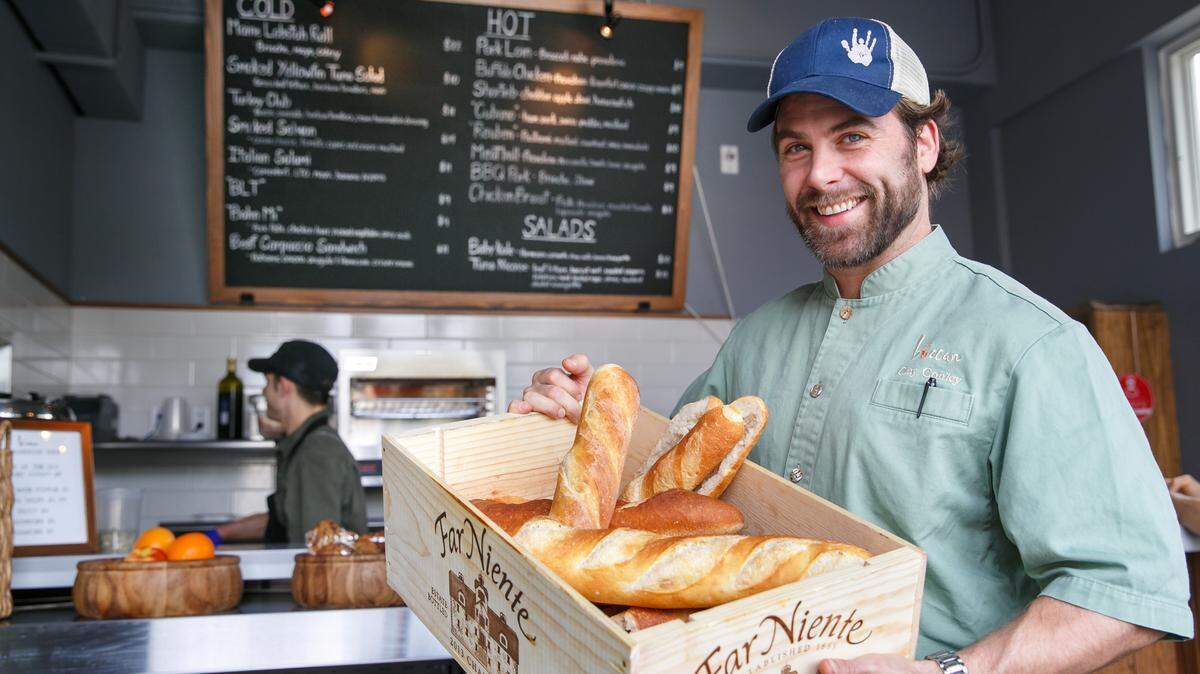Chef Clay Conley, at his sandwich shop at Buccan, will serve the last two dinners at Azul as it closes for good June 30.