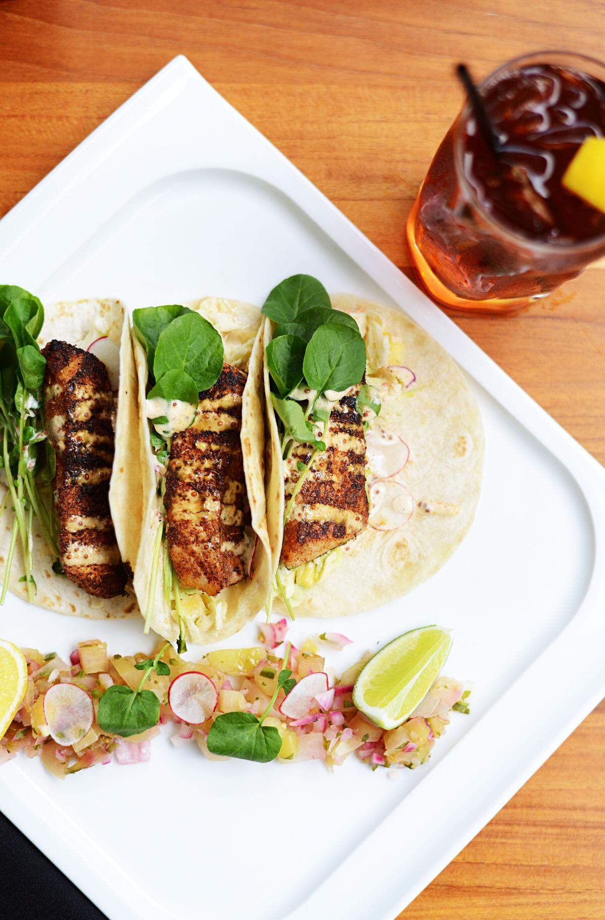 Blackened Mahi Mahi Tacos at Wild Sea at Riverside Hotel