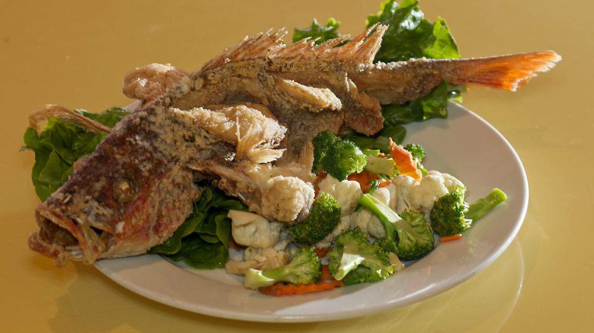 A whole snapper in the fish combo at Saigon Cuisine in Margate restaurant on April 27,2012.