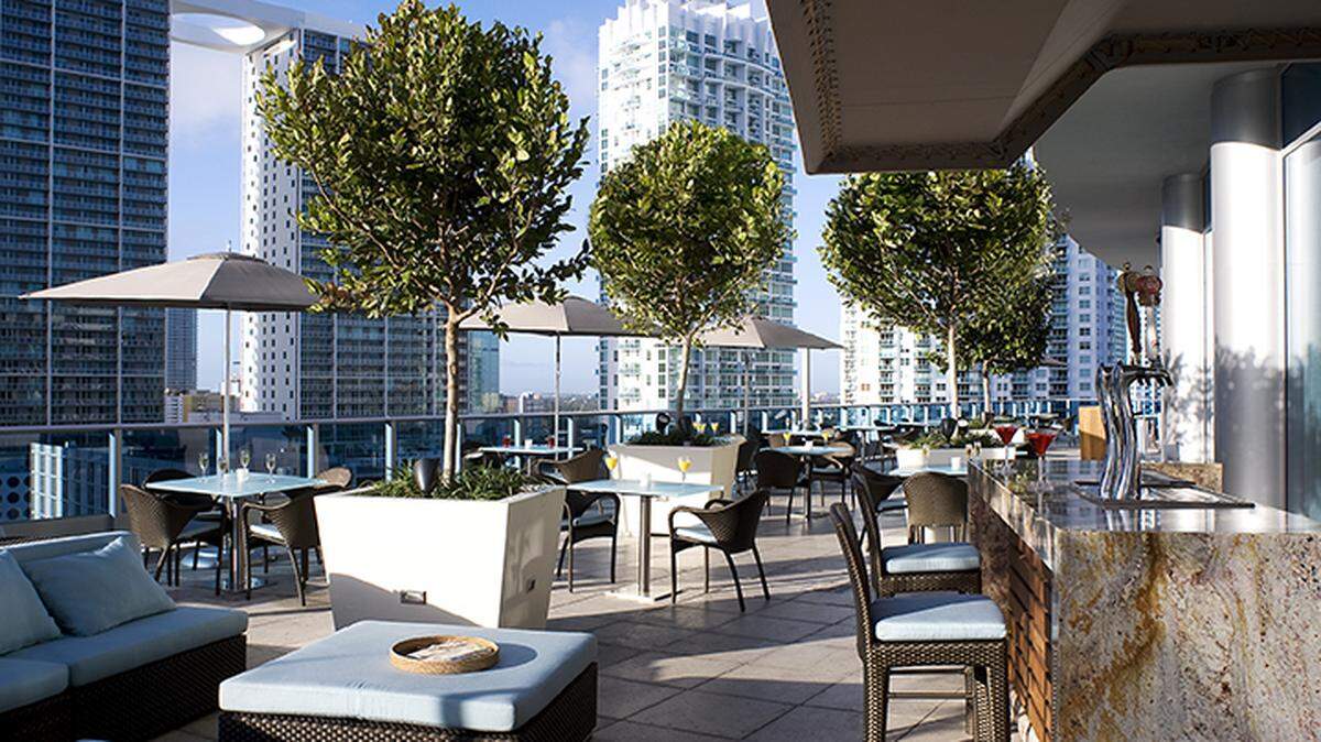 The terrace at Area 31 is the perfect happy hour venue.