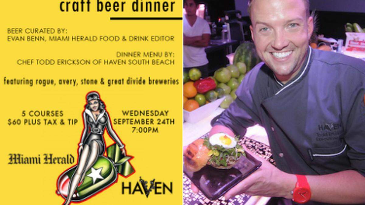 Craft beer dinner at Haven on Sept. 24.