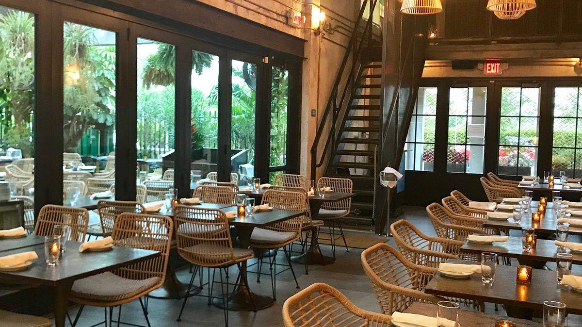 The indoor seating area at the restaurant.