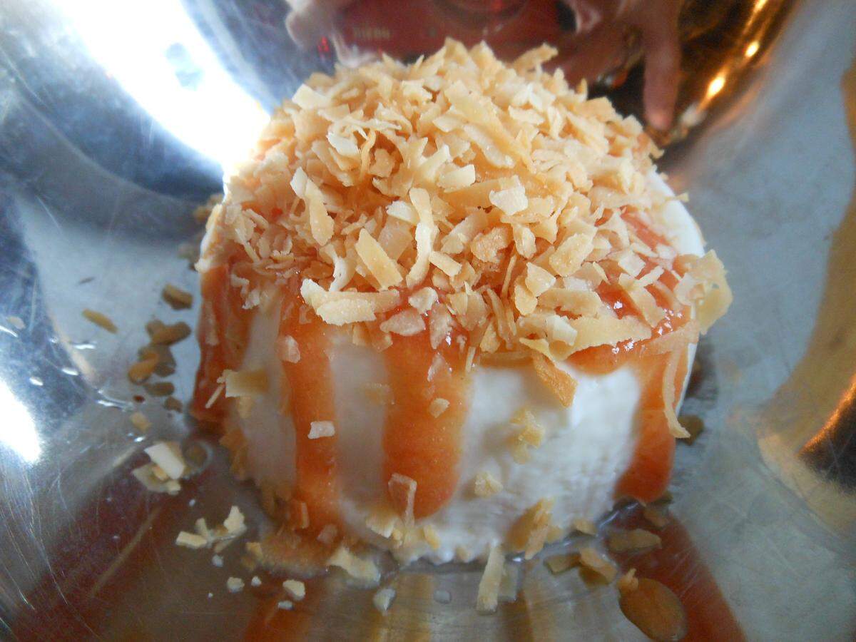 Yuzo panacotta that is sweet and tart.