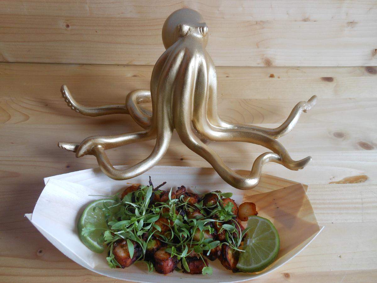 Roasted octopus with aji amarillo.