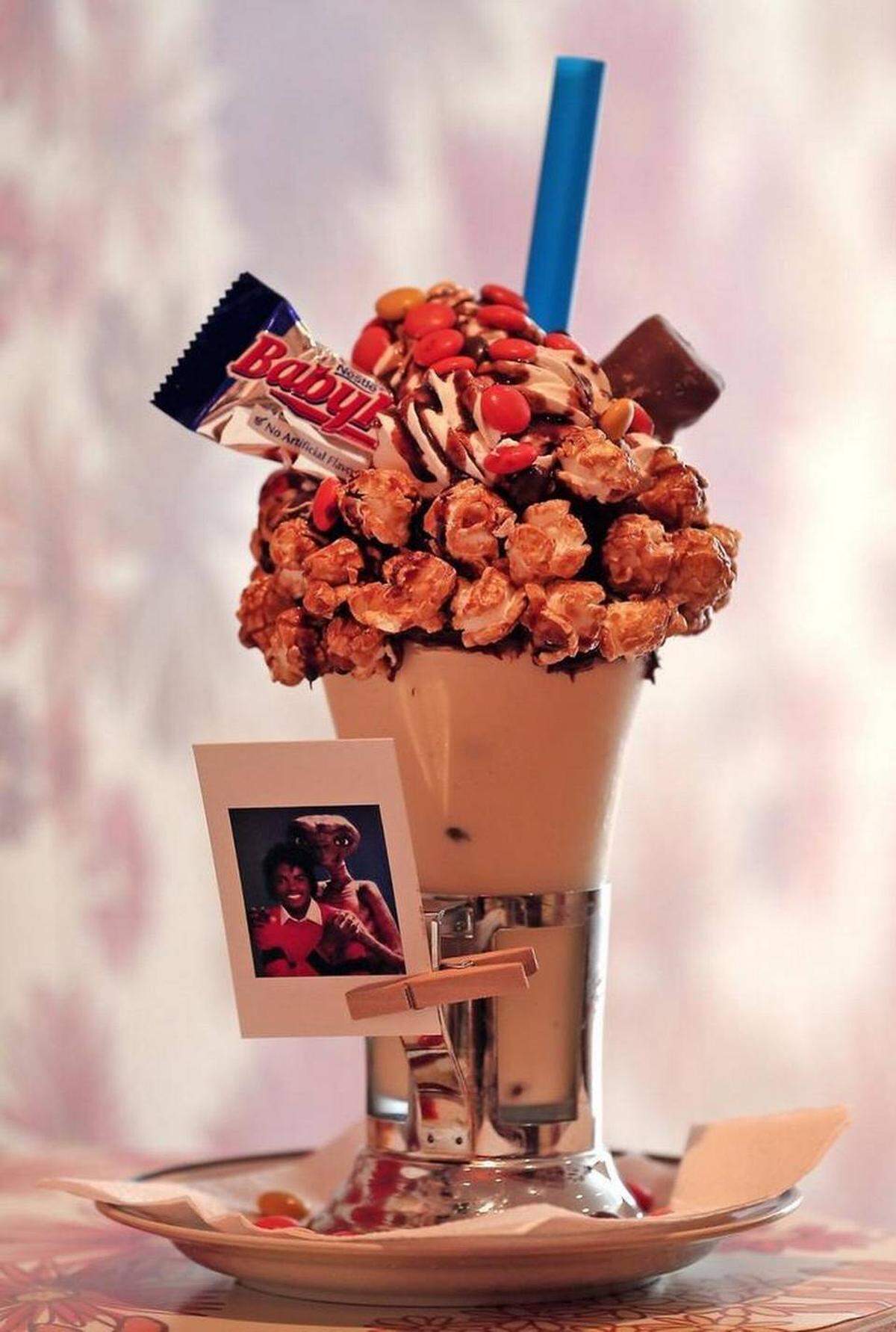The E.T. Goes to the Movies to Watch the Goonies milkshake at Matt Kuscher's new Coconut Grove concept Vicky's House is among the over-the-top milkshakes available.