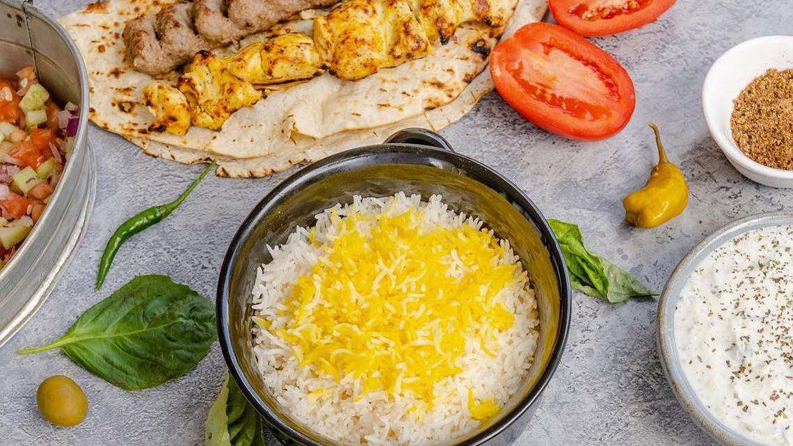 Dishes are presented simply at Shahs of Kabob