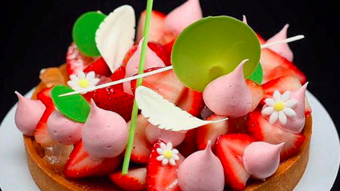 Baker Antonio Bachour is known for his Instagram-worthy pastries, such as this strawberry tart.