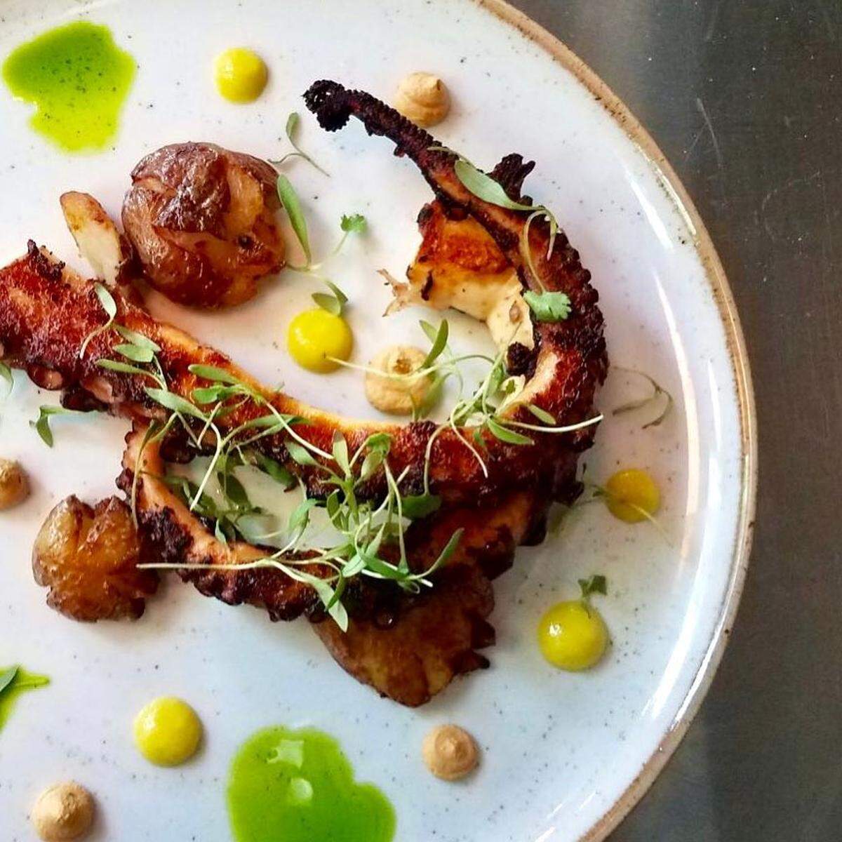 Grilled octopus at Vista