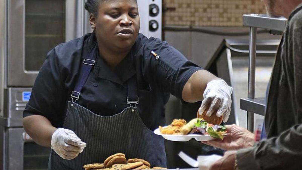 Chef Tannie Permission, 31, an executive sous chef with the South Beach Wine & Food Festival, is helping to prepare 3,500 meals this week to help feed Miami’s homeless and the residents at the Miami Rescue Mission. The festival, which donates up to 20,000 pounds of food to the nonprofit every year, is also prepping for their elite event at the mission for the first time since the Miami Beach Convention Center is under construction.