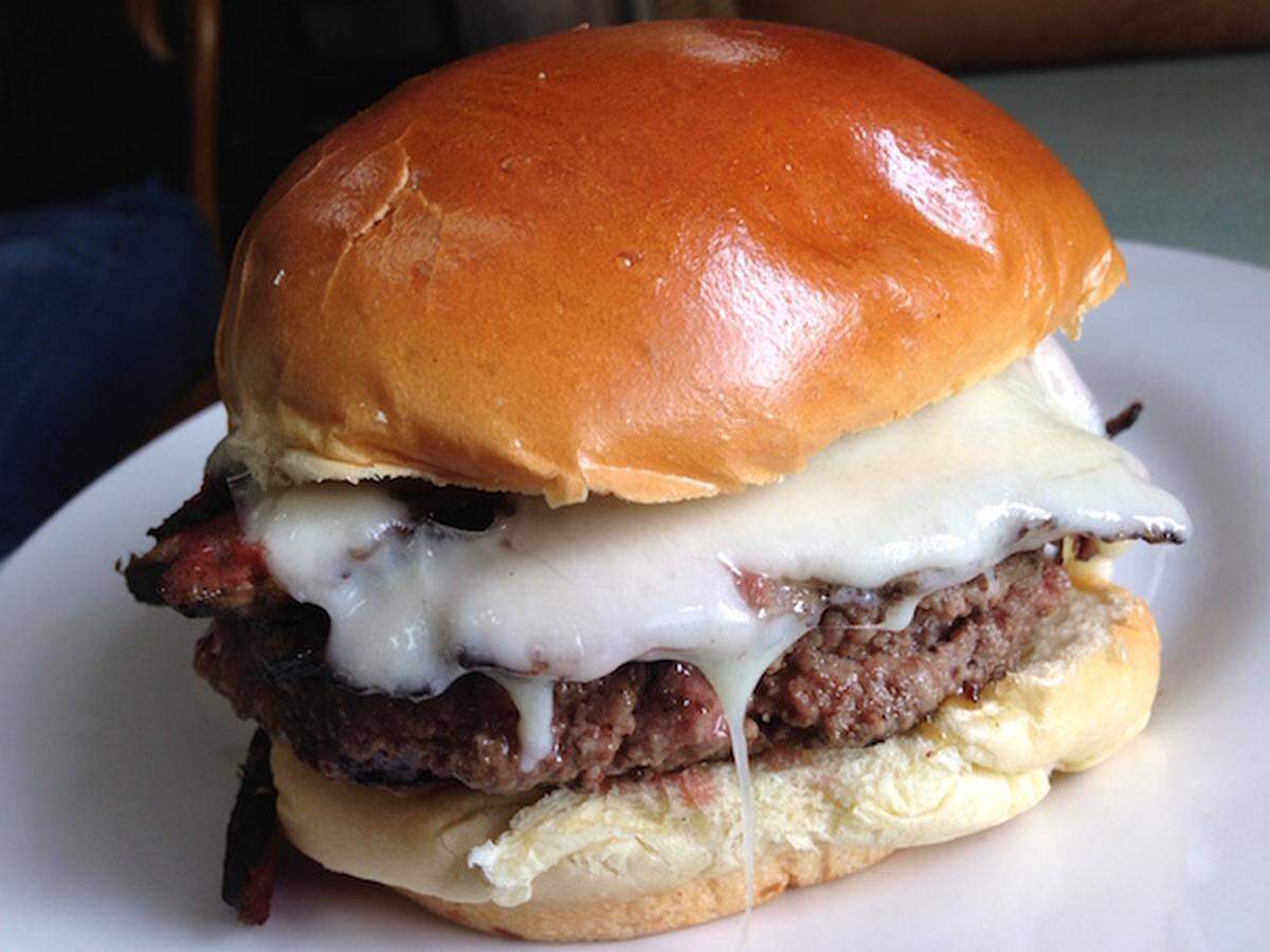 The half-pound burger at Stephen's is best had topped with pastrami.