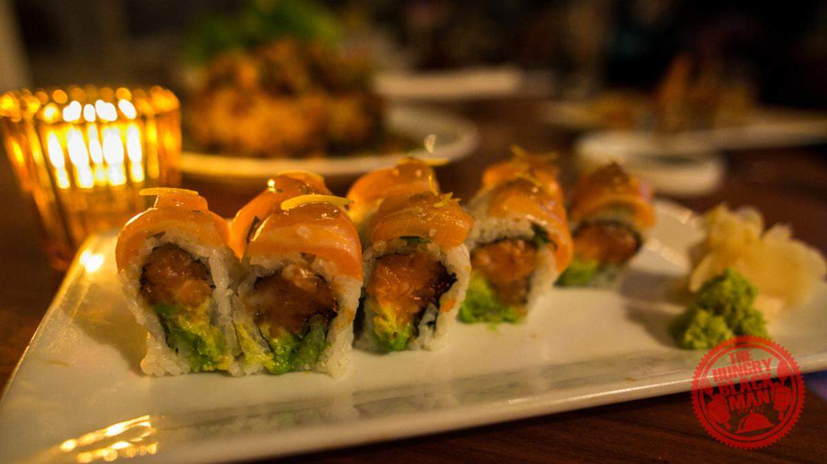 Sushi, like this Kenai Roll, are the name of the game at Lure Fish Bar.