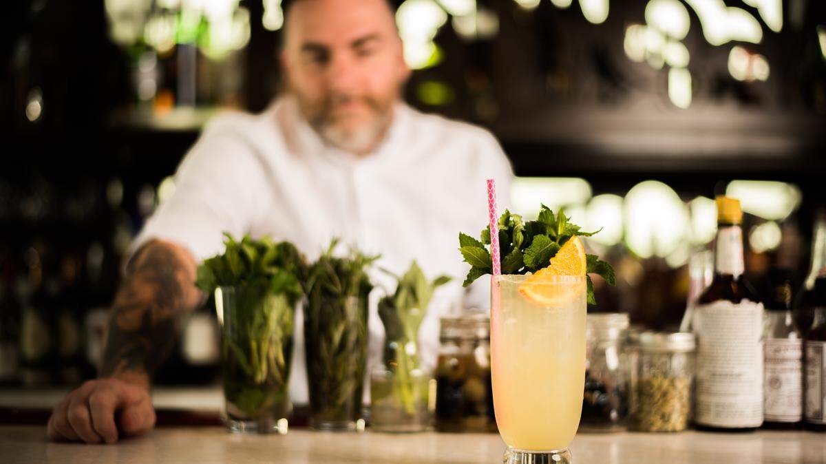 Chris Resnick conjures up spirits at Minnow Bar in Angler's Hotel South Beach.