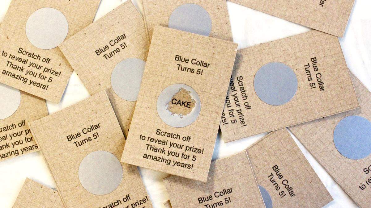 Blue Collar will give out scratch-off tickets with free meals and gift cards to celebrate it's 5-year anniversary. (Handout photo)