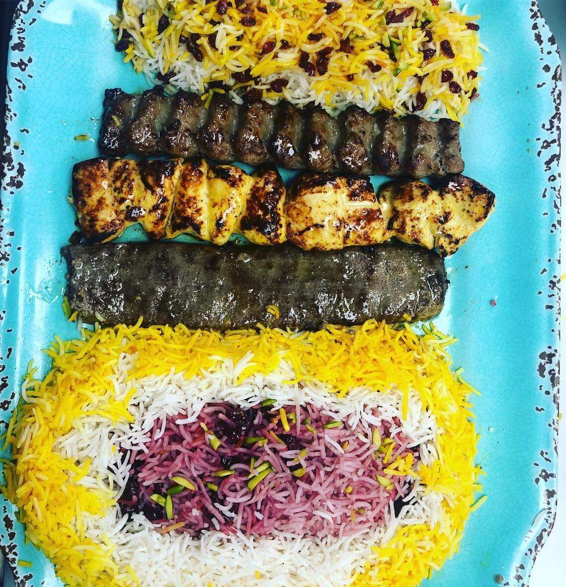 There are many different kinds of meats for kebabs and rice dishes at Shahs of Kabob