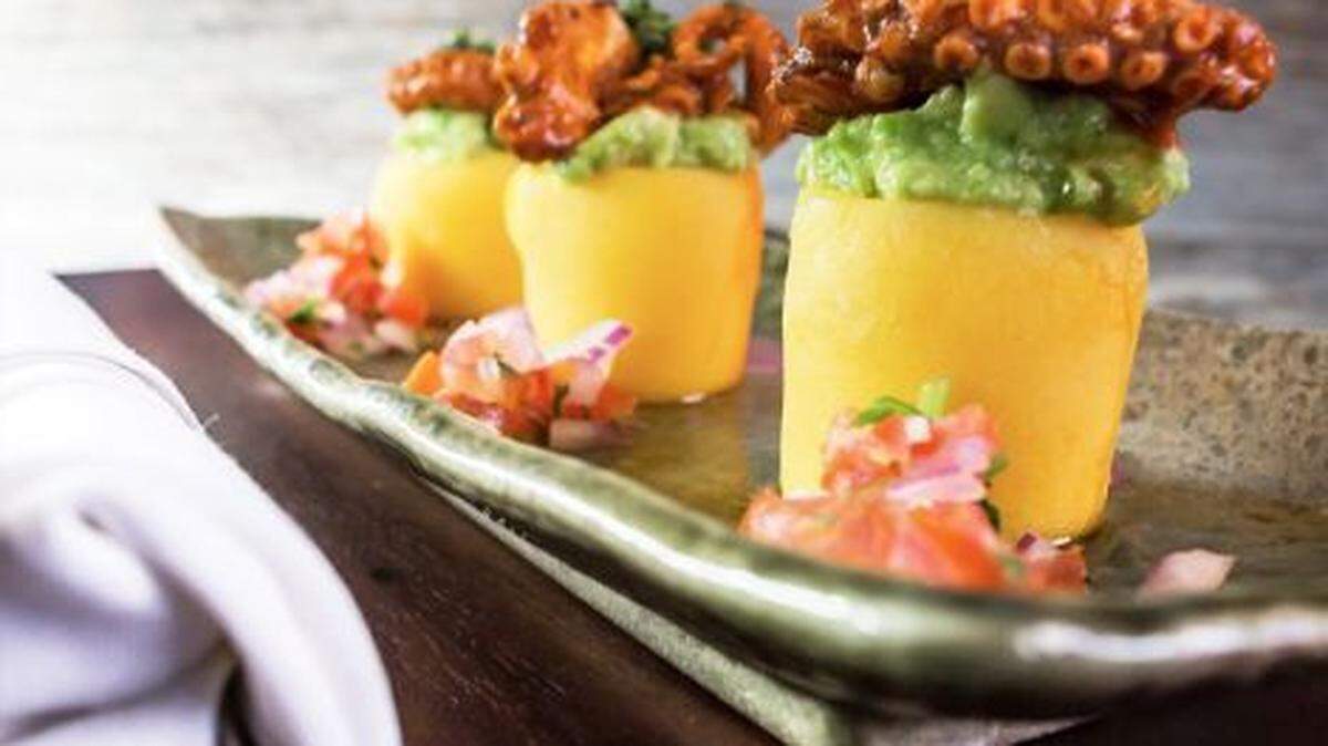Causa de pulpo (octopus) at Doral's Pisco y Nasca