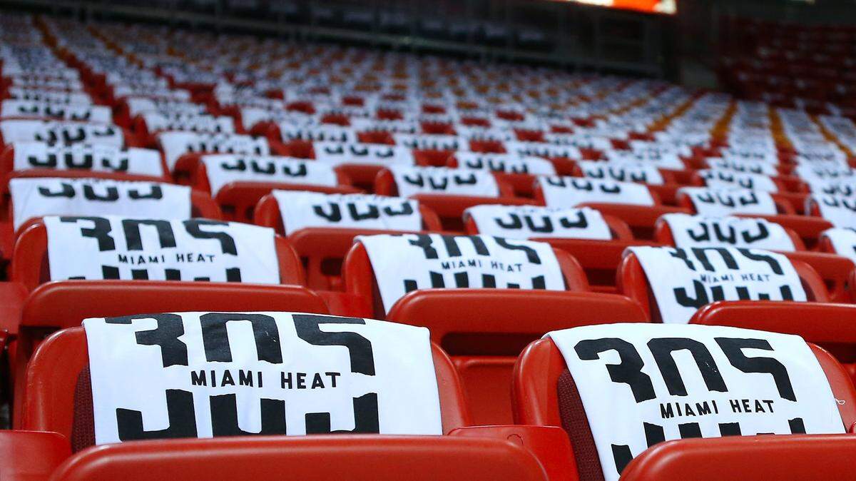 A general view of shirts on the seats for fans before Game 5 of the first round of the 2016 NBA Eastern Conference Playoffs between the Miami Heat against Charlotte Hornets at AmericanAirlines Arena in Miami last year