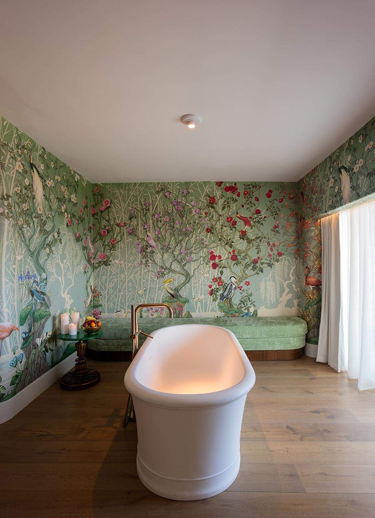 A treatment room tub at Faena's Tierra Santa Healing House spa. Photo by Todd Eberle.