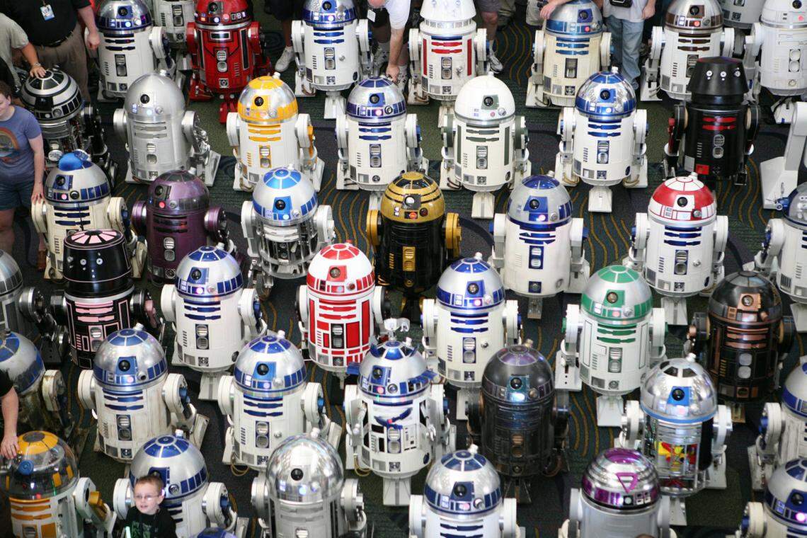 Artoo Palooza. Star Wars magic at Celebrations often comes created by the fans. Pictured are just a few of the home-built droids made by the R2-D2 Builders group.