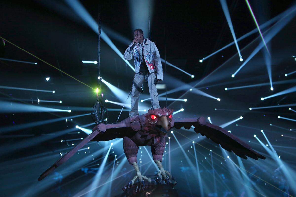 Rapper Travis Scott performs onstage at the MTV European Music Awards 2017 in London, Sunday, Nov. 12th, 2017. (Joel Ryan/Invision/AP)