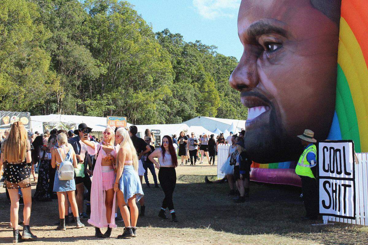Everyone is going to be tripping over themselves to get to the "Happy Kanye" bounce house at the Basel House Mural Festival.